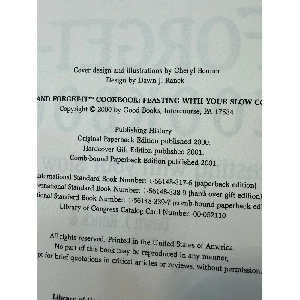 Fix-It and Forget-It Cookbook Slow Cooker Recipes Ranck Good Spiral Bound 2001